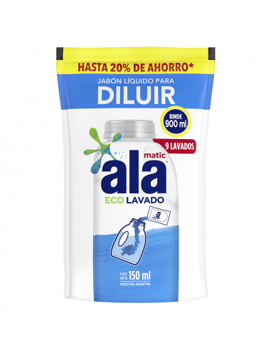 JABON LIQUIDO PARA ROPA ALA PARA DILUIR 150 CC