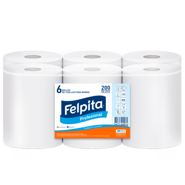 Felpita 6 rollos 200 metros institucional