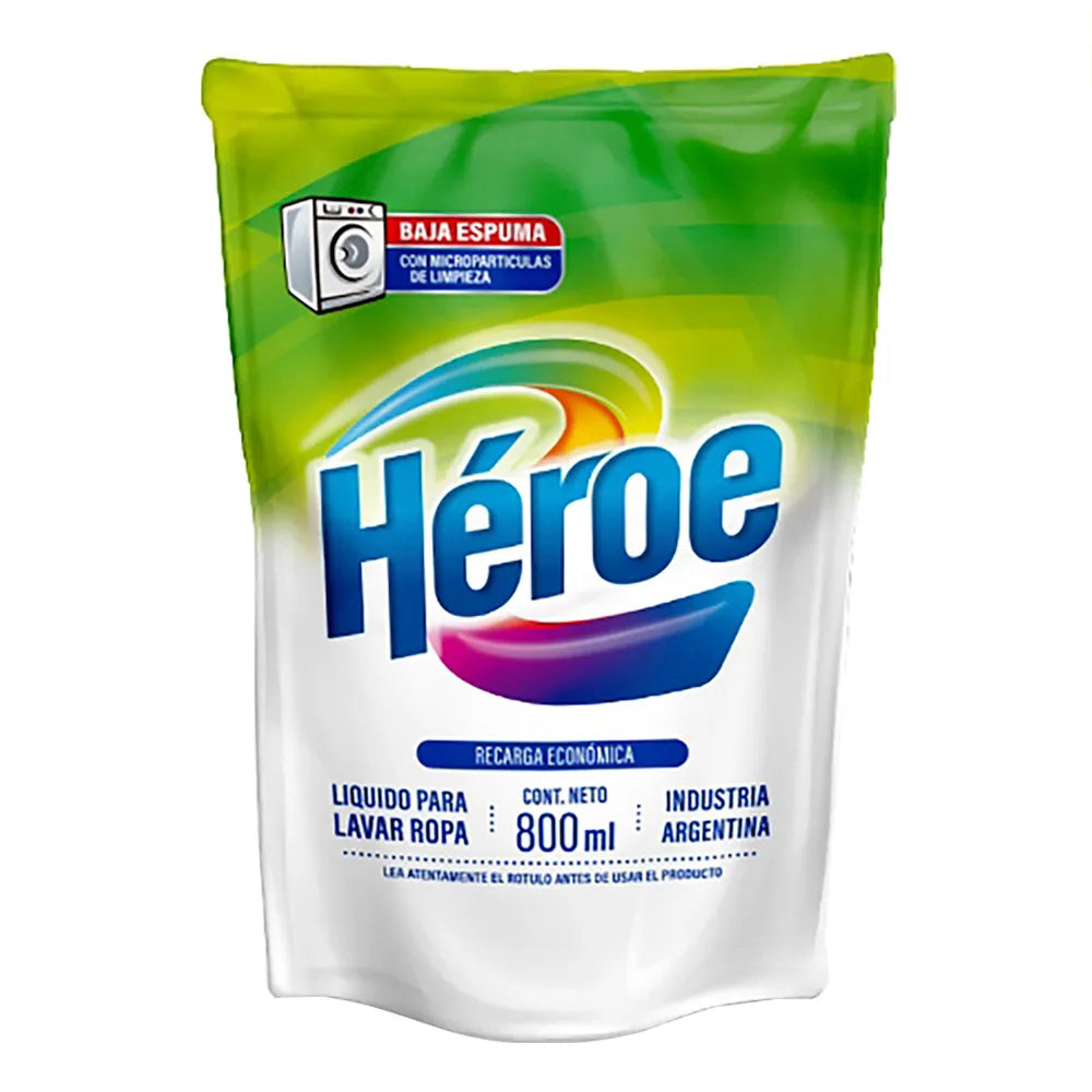 Jabón Líquido Heroe Para Lavar Ropa 800 Ml