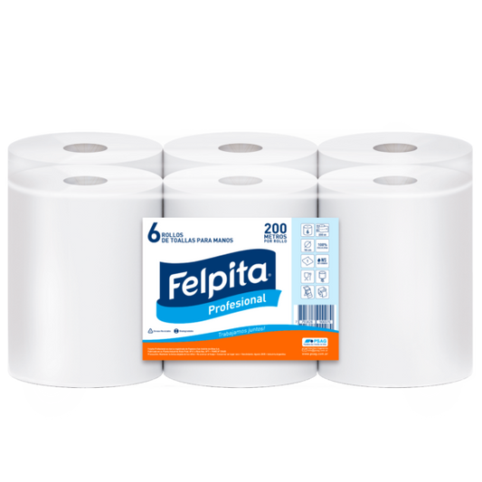 Felpita 6 rollos 200 metros institucional
