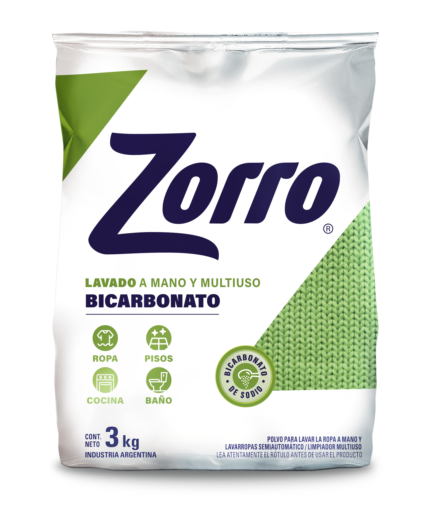 Zorro Bicarbonato Lavado a Mano y Multiuso 3kg
