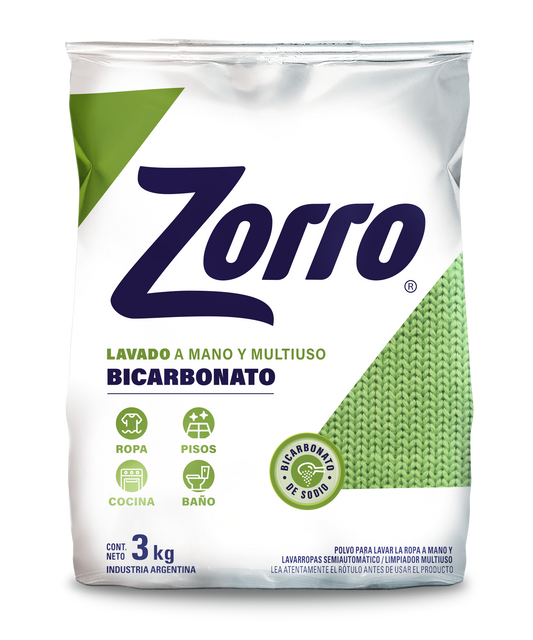 Zorro Bicarbonato Lavado a Mano y Multiuso 3kg