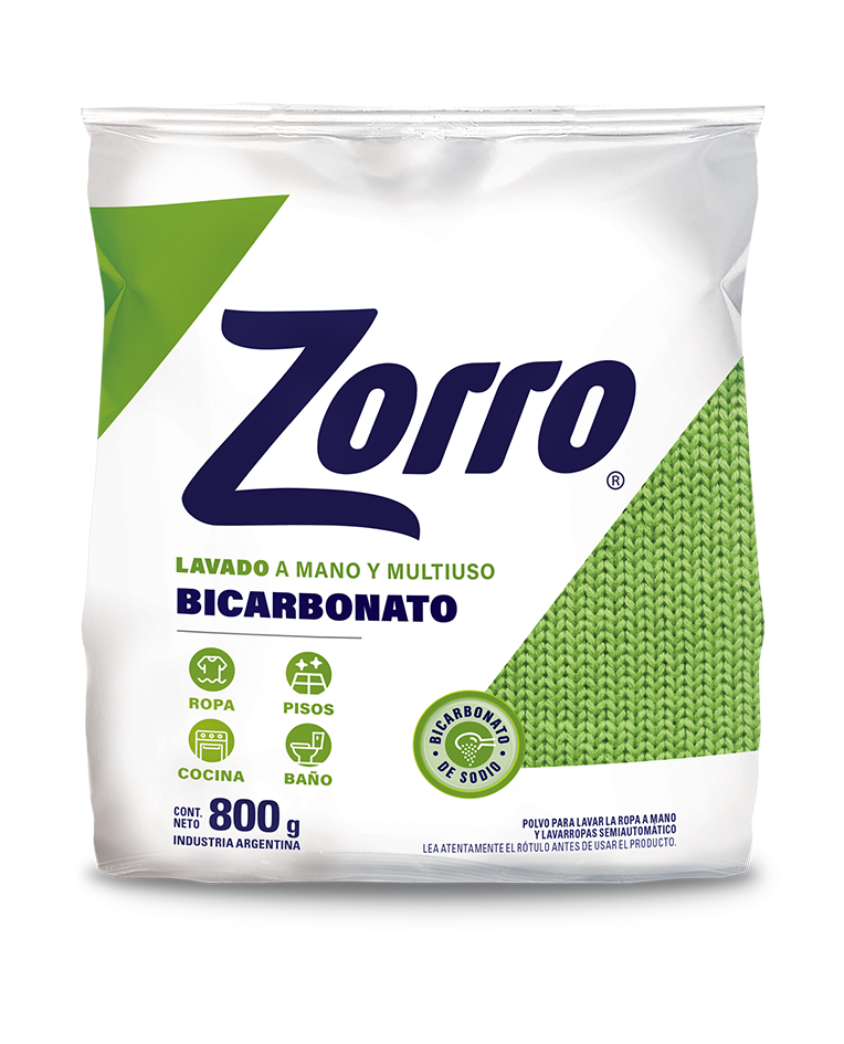 Zorro Bicarbonato Lavado a Mano y Multiuso 800g
