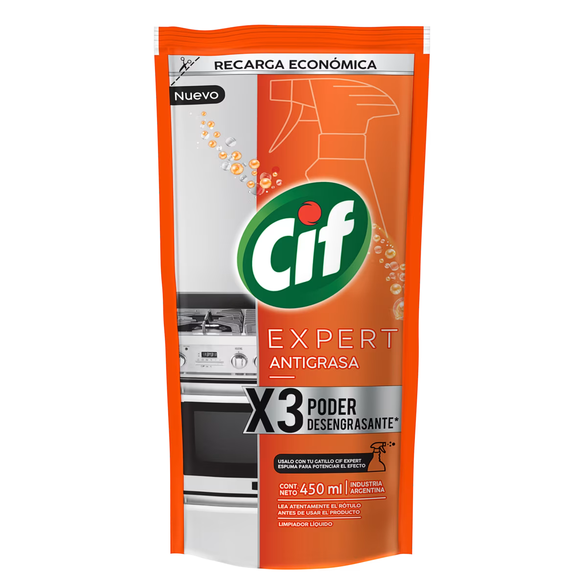 CIF Expert Antigrasa Recarga Económica 450ml
