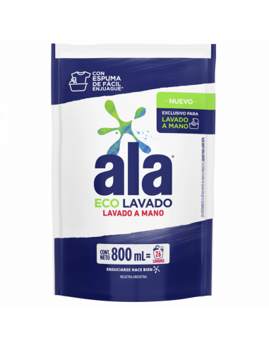 JABON LIQUIDO PARA ROPA ALA REGULAR ECO LAVADO DOY PACK 800 CC